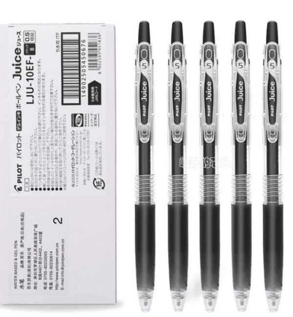 Elevate Writing Experience with Pilot Juice Gel Ink Pen Set: 0.38mm / 0.5mm, Smooth Comfort, Water-Resistant - 5 Pens from Japan - Image 2