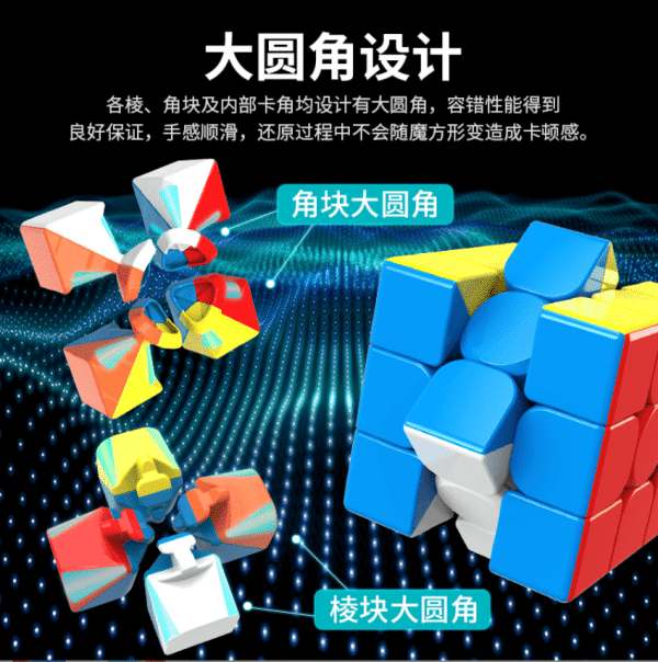 Experience Lightning-Fast Turns with Moyu/Meilong Beginner Smooth Rubik Magic Cube: Super Smooth, Anti-Stick Design, and Vibrant Thermal Transfer Colors! - Image 2