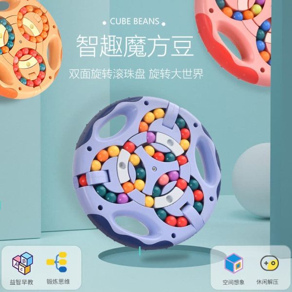 BIG Magic Bean Finger Cube Spinning Toy: Enhance Focus and Fun, High-Quality ABS, Dual-Sided Design, Intellectual Development - Perfect Stress Relief and Novel Gift! - Image 3