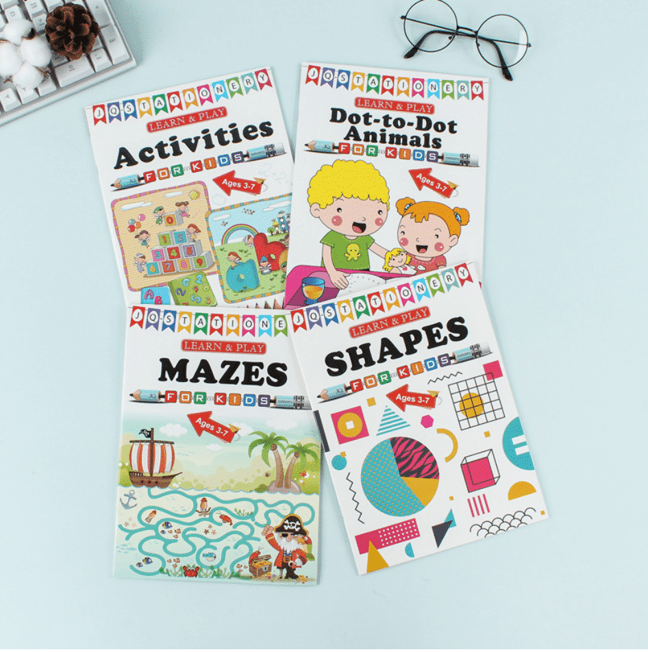 Spark Creativity and Learning with Learn & Play Books - Alphabet, Numbers, Dot-to-Dot, Mazes, and Stickers - Perfect for Ages 3 to 7!