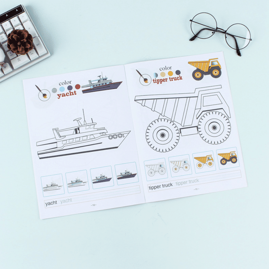 Educational Learn & Play Coloring Books: Explore Animals, Fruits, Vehicles, and Weather - Enhance Learning and Creativity for Ages 3 to 7! - Image 2