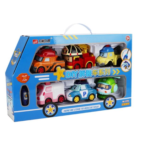 Transforming Police Car Dismantling Toy Car - Police Chief POLI Rescue Team, Fire Truck, Ambulance, Children's Educational Toy - Image 7