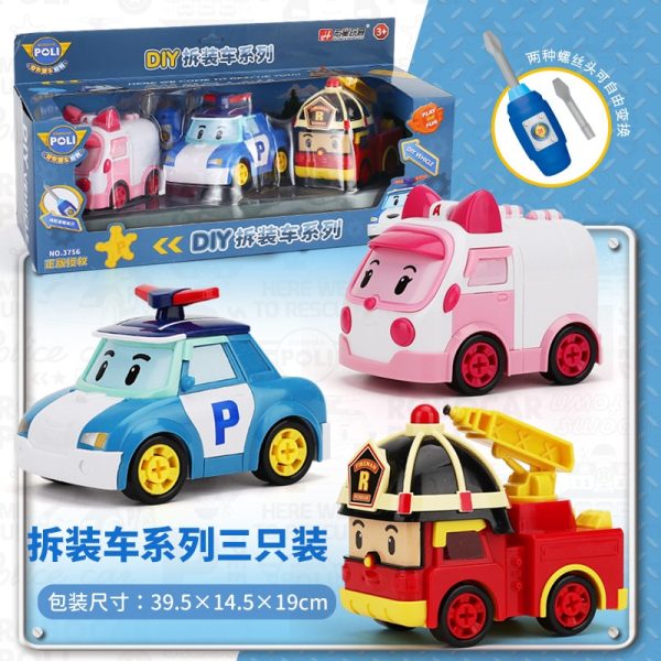 Transforming Police Car Dismantling Toy Car - Police Chief POLI Rescue Team, Fire Truck, Ambulance, Children's Educational Toy - Image 8