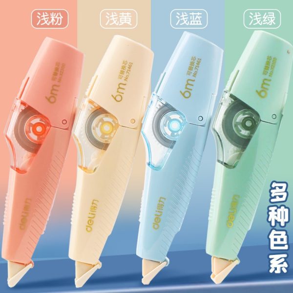 Deli XZ100 Correction Tape: Replaceable Refill, Trendy Design, Durable for Elementary and Middle School Students - Image 2