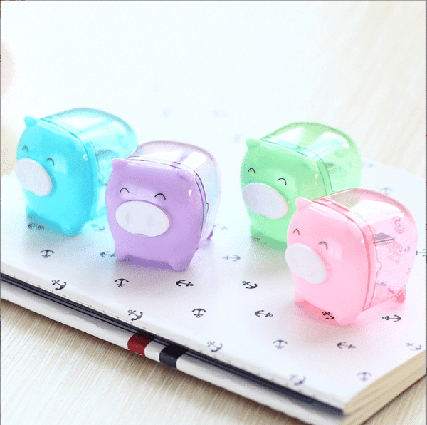 Playful Cartoon Sharpener: Piggy, Cookie, and Lego Block Designs - Compact and Smooth for On-the-Go! - Image 2