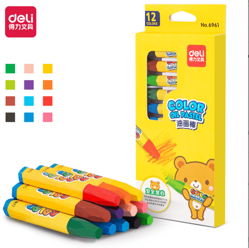 Deli Oil Crayons: Brilliant Colors, Smooth Blending, Hexagon Design for Easy Grip, Washable, and Child-Safe - Top-Quality Artistic Expression! - Image 2
